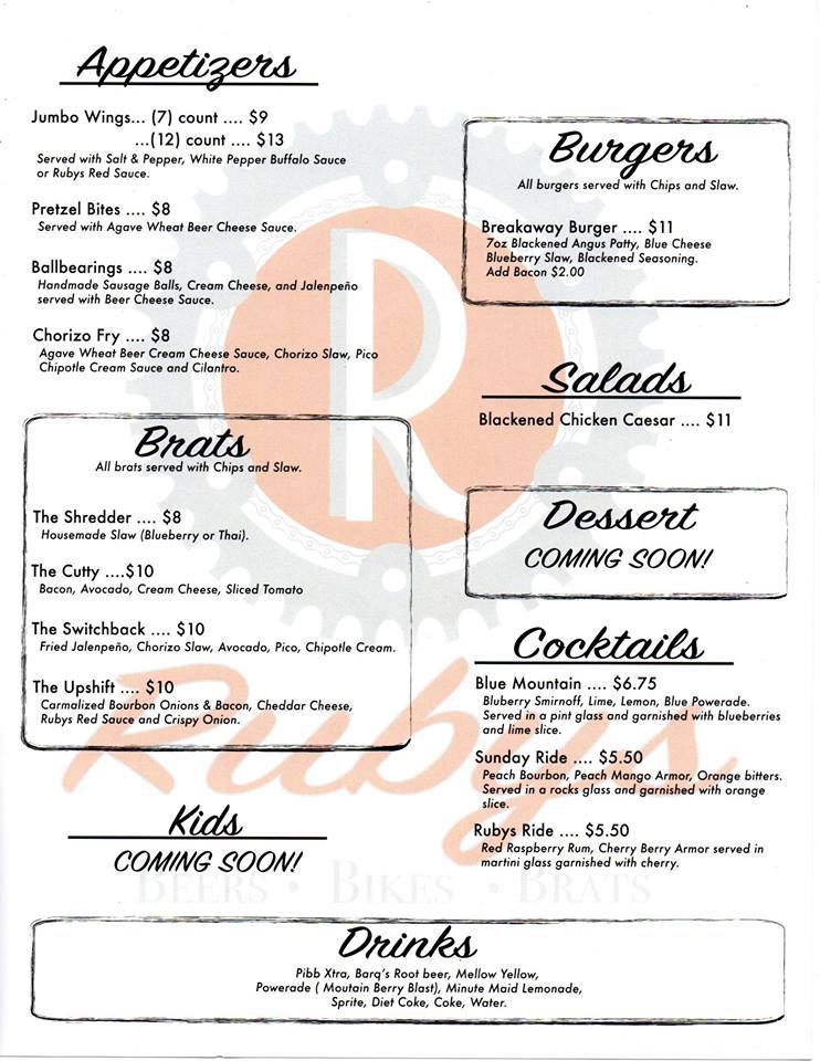 Ruby's menu